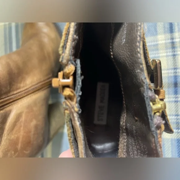 Steve Madden Woodmeer Cognac Leather Fringe Booties Size 9 - Picture 5 of 9